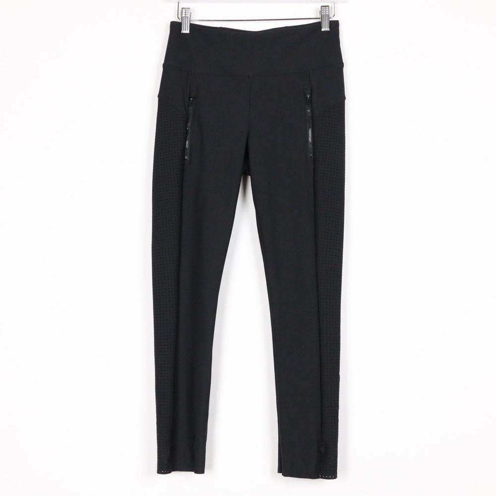 Athleta Black High-Rise Leggings with Side Zipper Pockets